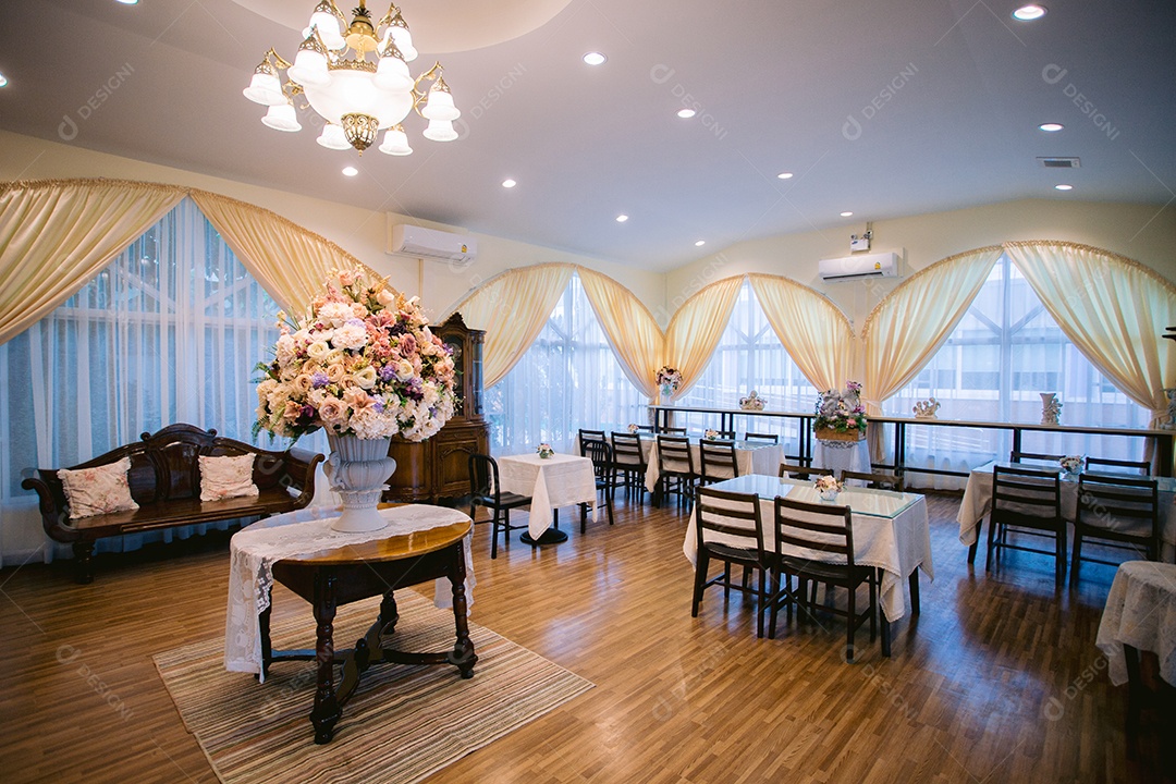 Salão decorado para festa ou eventos