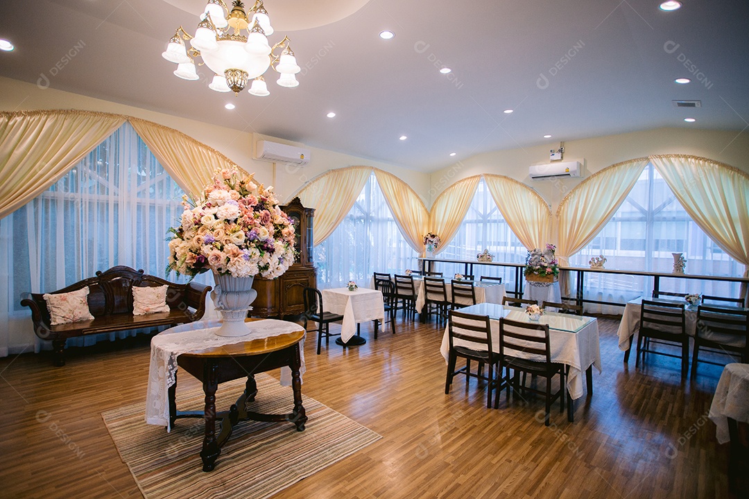 Salão decorado para festa ou eventos