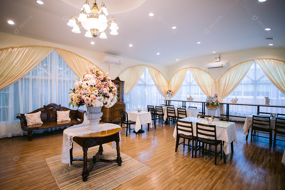 Salão decorado para festa ou eventos