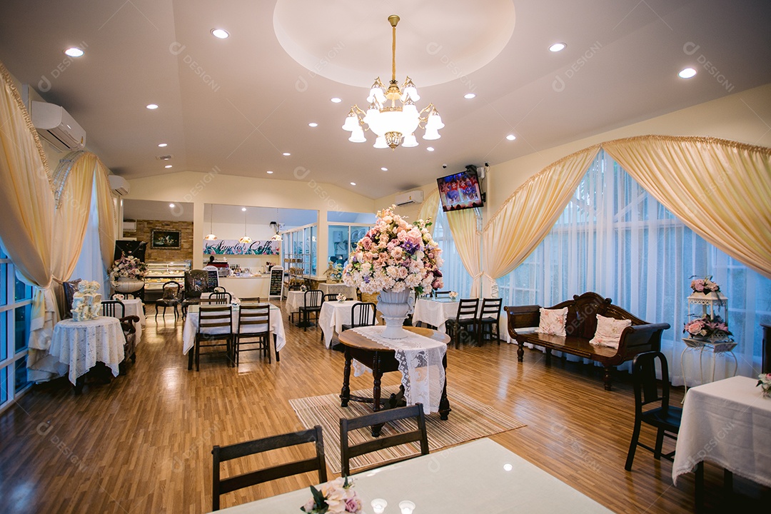 Salão decorado para festa ou eventos