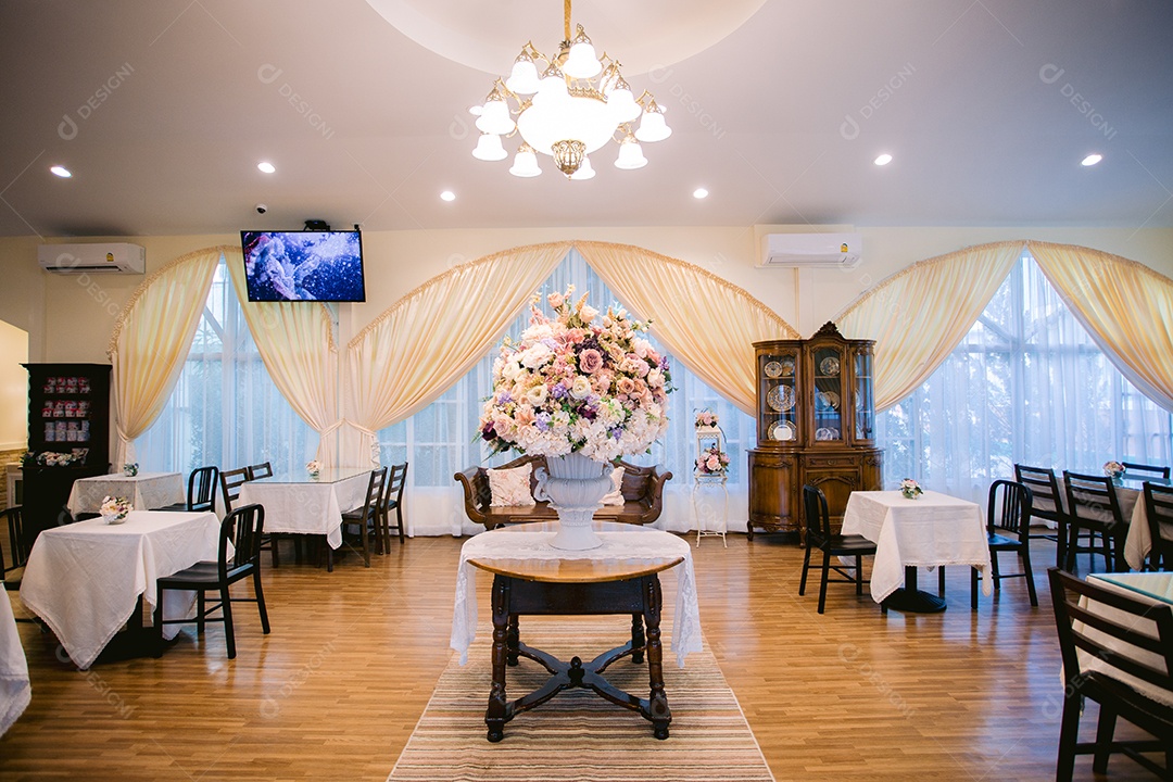 Salão decorado para festa ou eventos