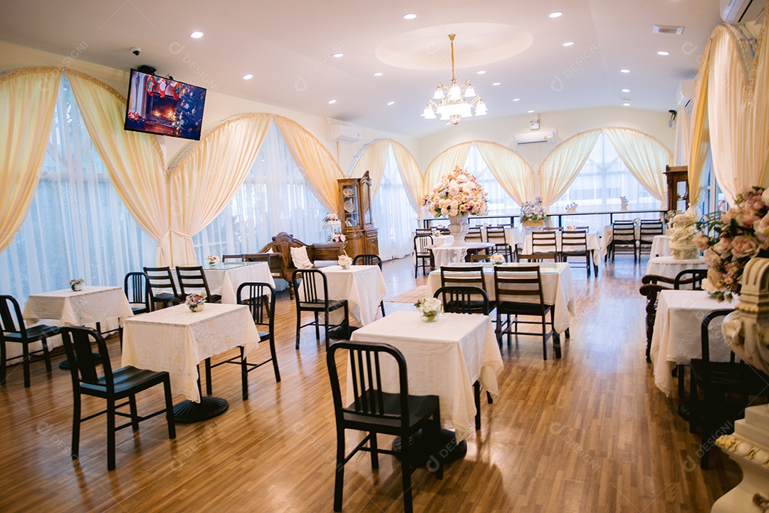 Salão decorado para festas ou eventos