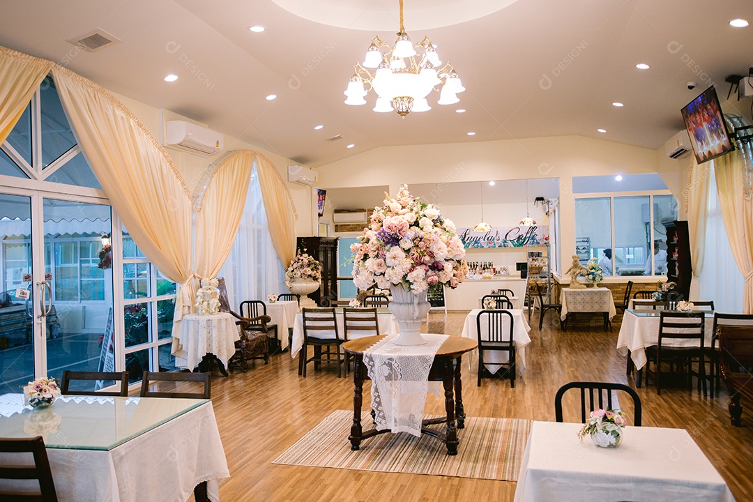 Decoração do salão para festas ou eventos