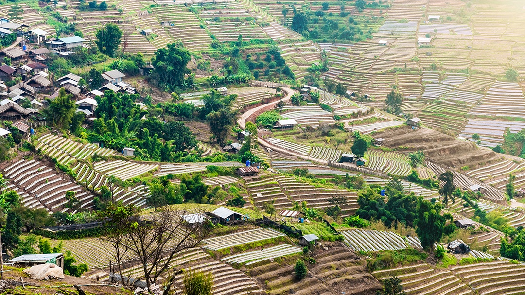 paisagem da aldeia da tribo colina Tailândia