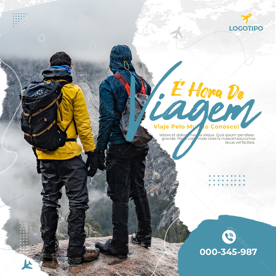 Tempo Para Viajar Para O Destino Dos Sonhos Social Media PSD Editável