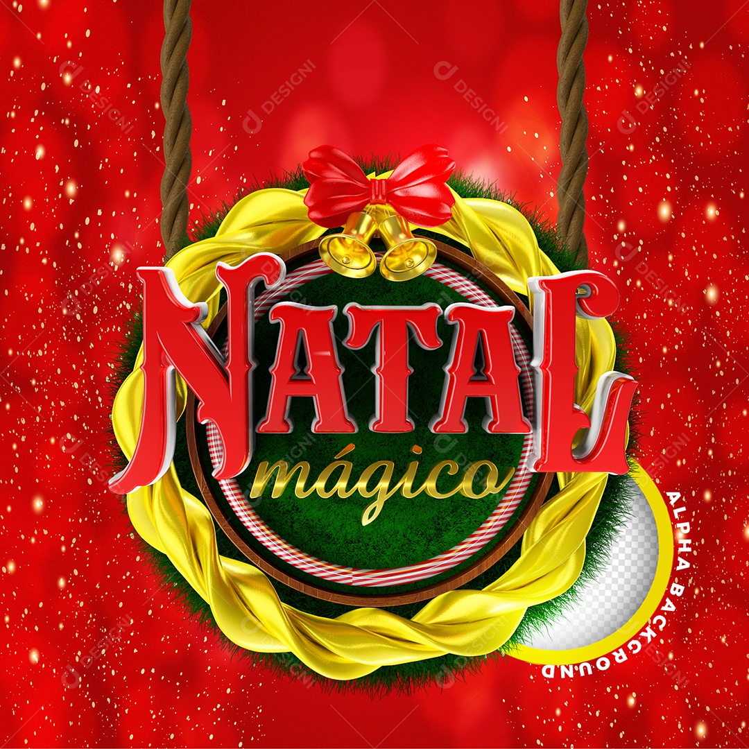 Selo 3D Para Composição Natal Mágico PSD