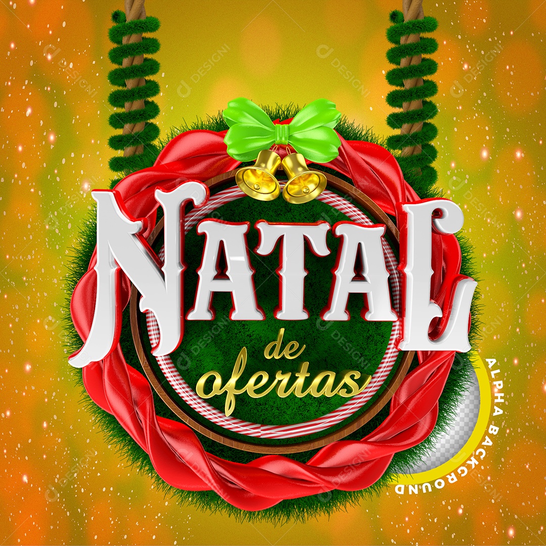 Selo 3D Para Composição Natal de Ofertas PSD
