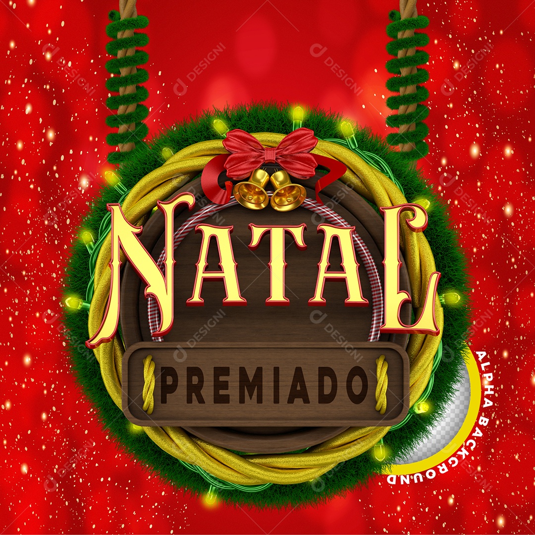 Selo 3D Para Composição Natal Premiado PSD