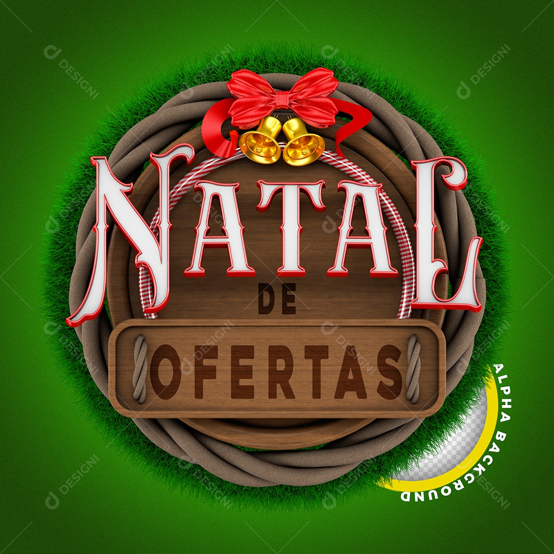 Selo 3D Para Composição Natal de Ofertas PSD