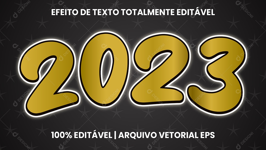 Efeito de Texto 2023 Vetor EPS Editável