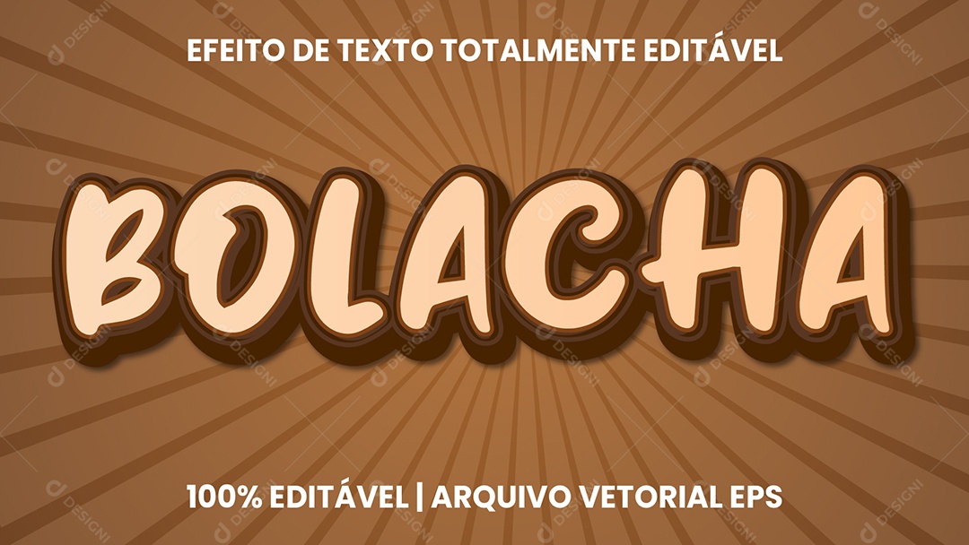Efeito de Texto 3D Bolacha Vetor EPS Editável