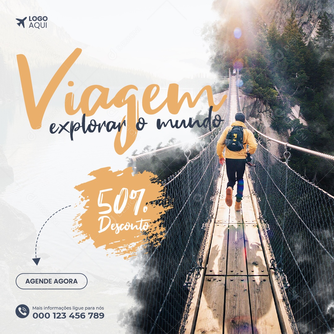 Social Media Agência de Viagens e Turismo Viagem Explorar o Mundo PSD Editável