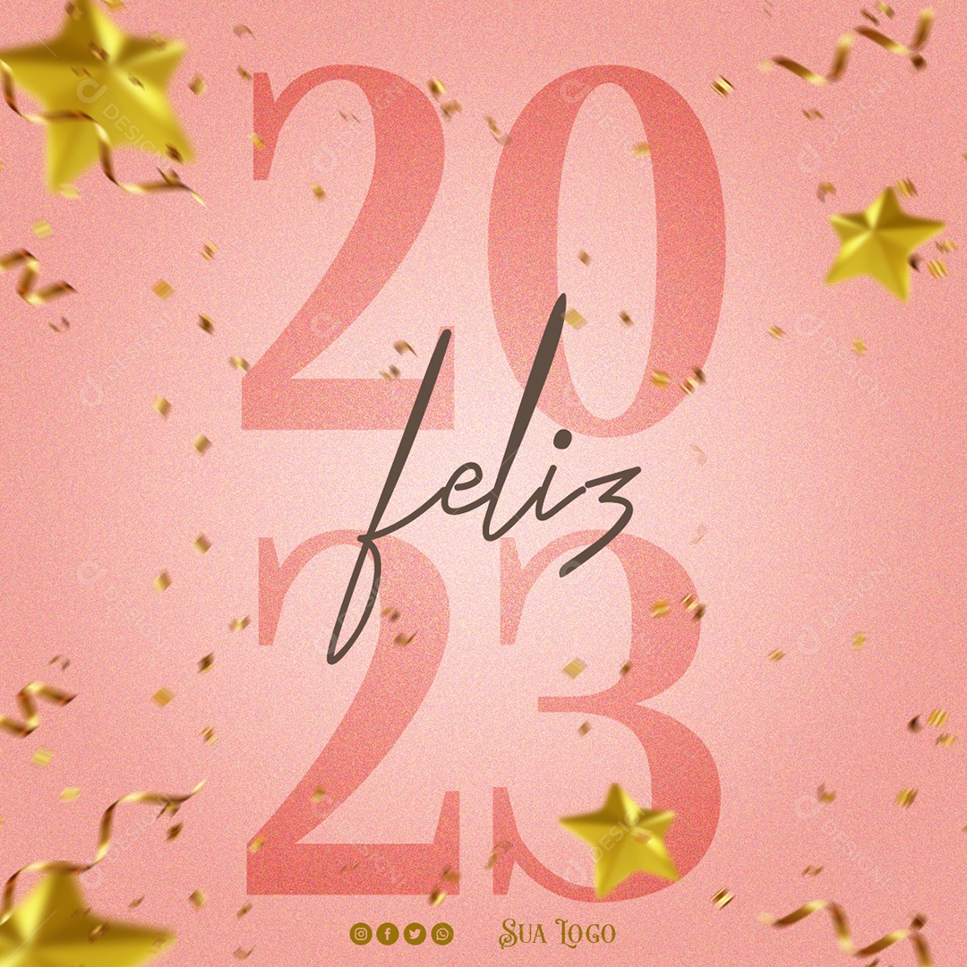Feliz 2023 Social Media PSD Editável