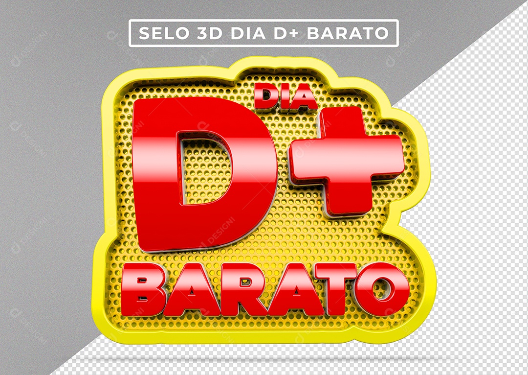 Selo 3D Para Composição Dia D+ Barato PSD