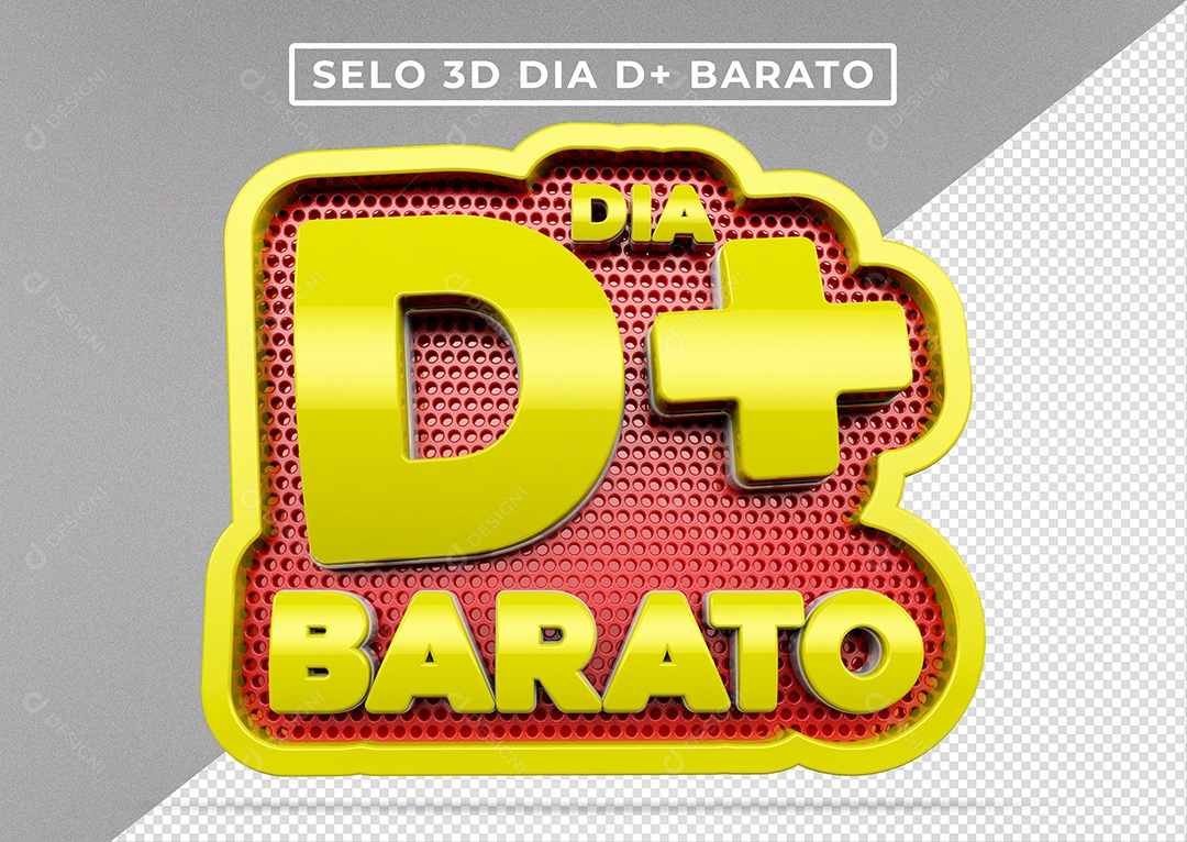 Selo 3D Para Composição Dia D+ Barato PSD