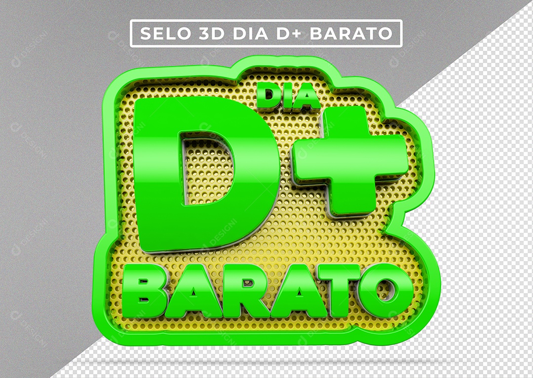 Selo 3D Para Composição Dia D+ Barato PSD