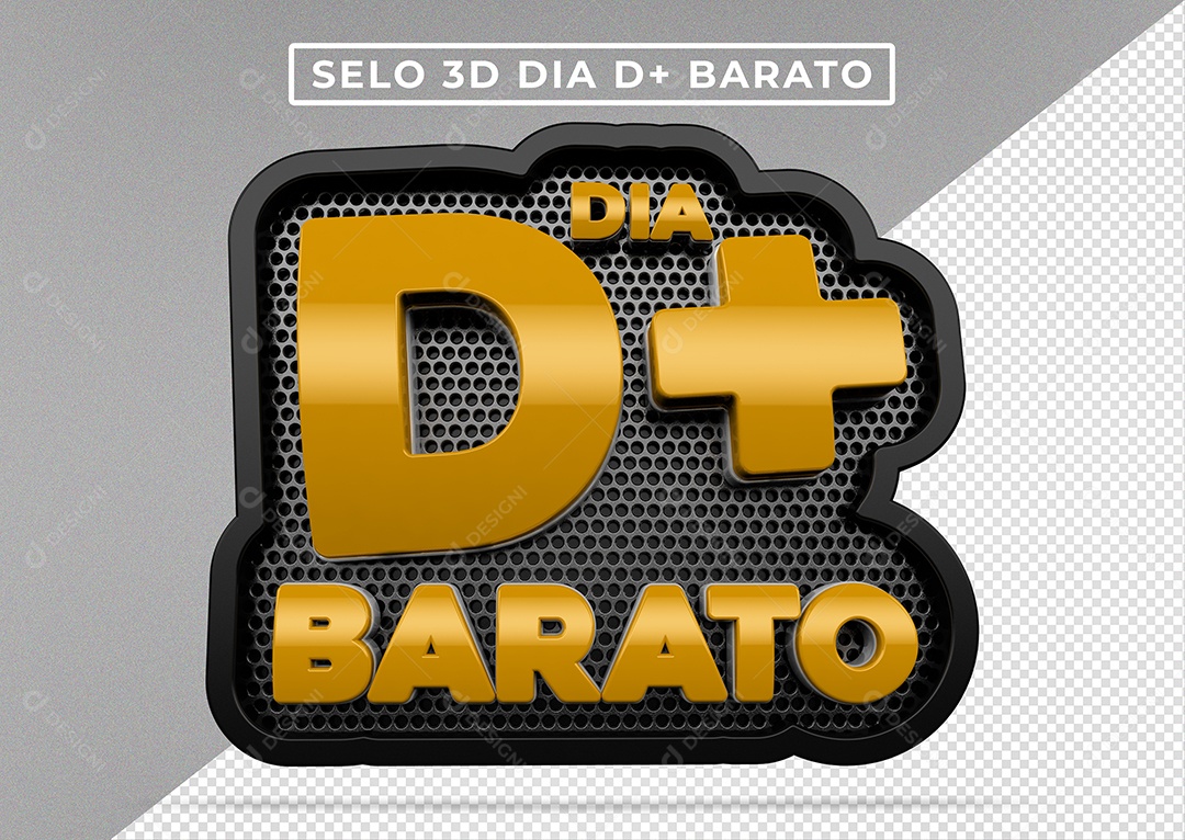 Selo 3D Para Composição Dia D+ Barato PSD