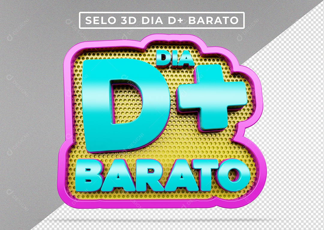 Selo 3D Para Composição Dia D+ Barato PSD