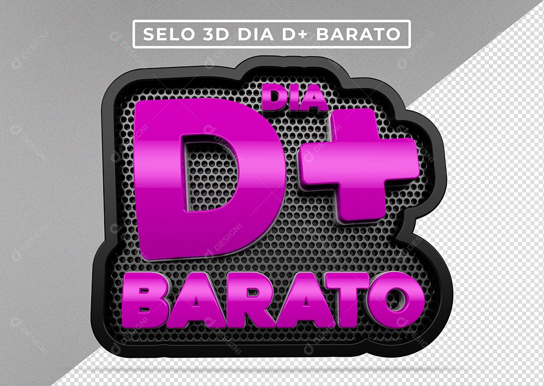 Selo 3D Para Composição Dia D+ Barato PSD