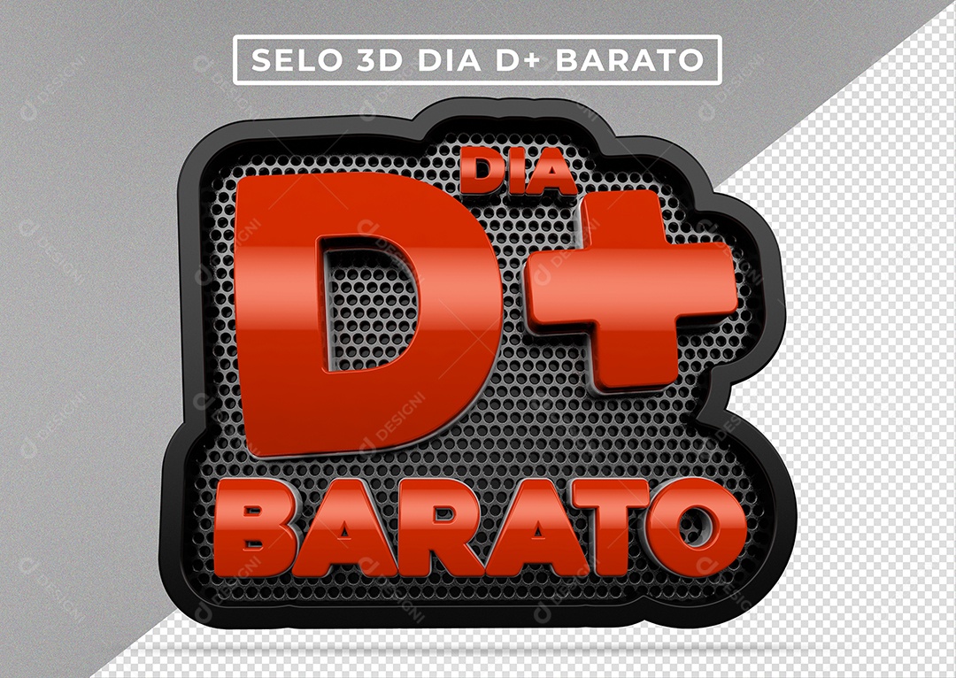 Selo 3D Para Composição Dia D+ Barato PSD