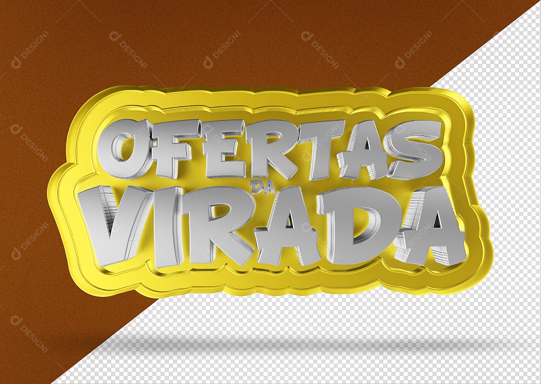 Selo 3D Para Composição Ofertas da Virada PSD