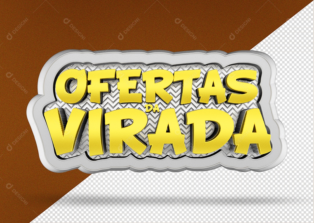 Selo 3D Para Composição Ofertas da Virada PSD