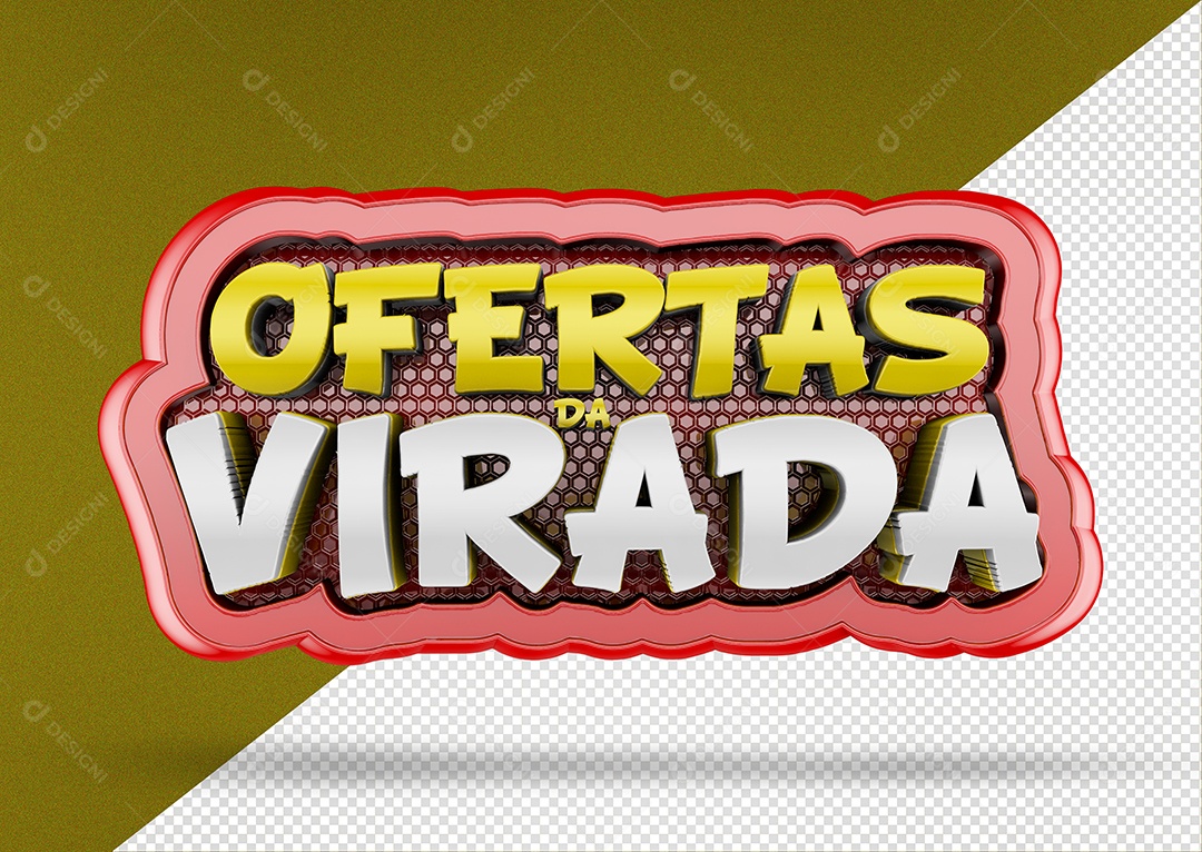 Selo 3D Para Composição Ofertas da Virada PSD