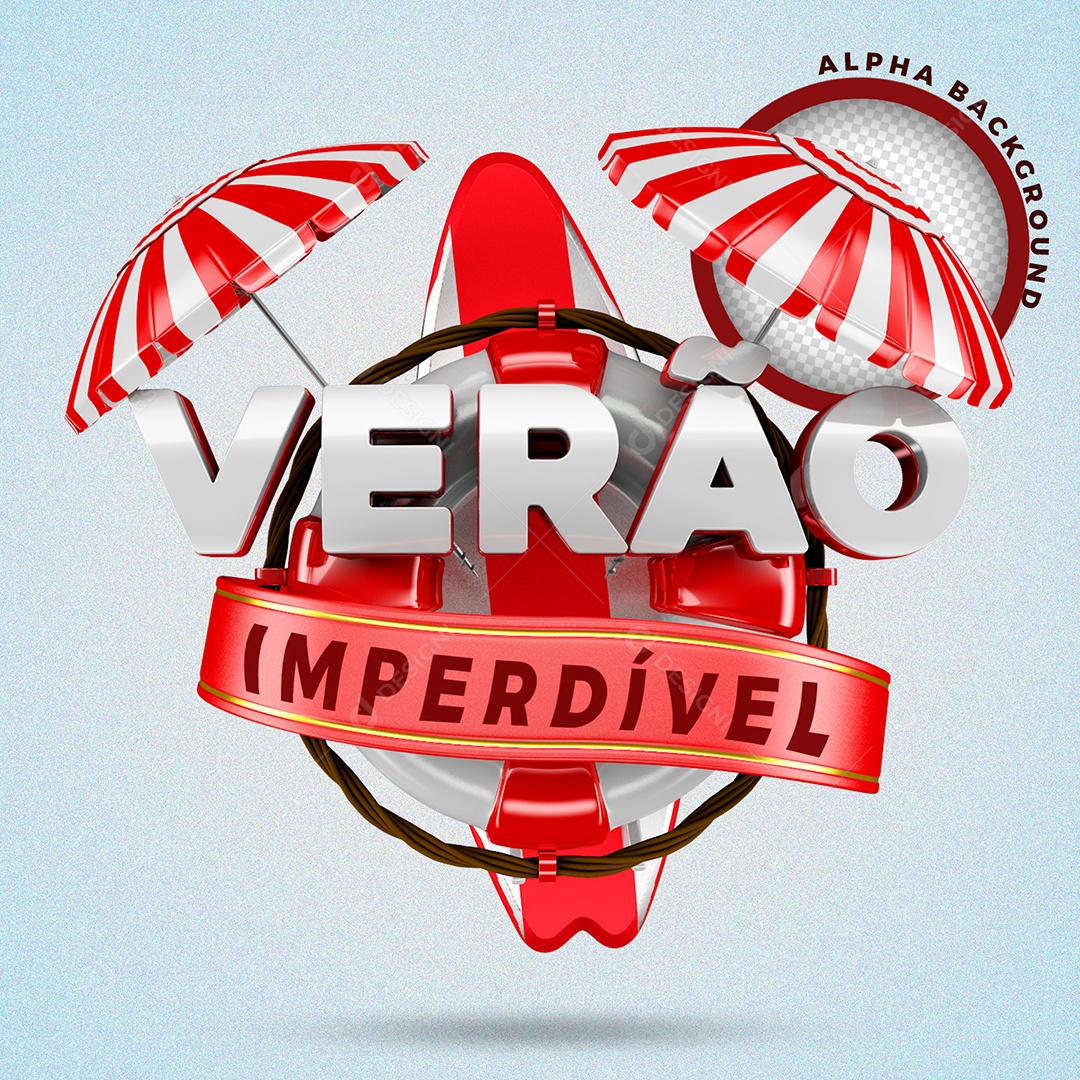 Selo 3D Para Composição Verão Imperdível PSD