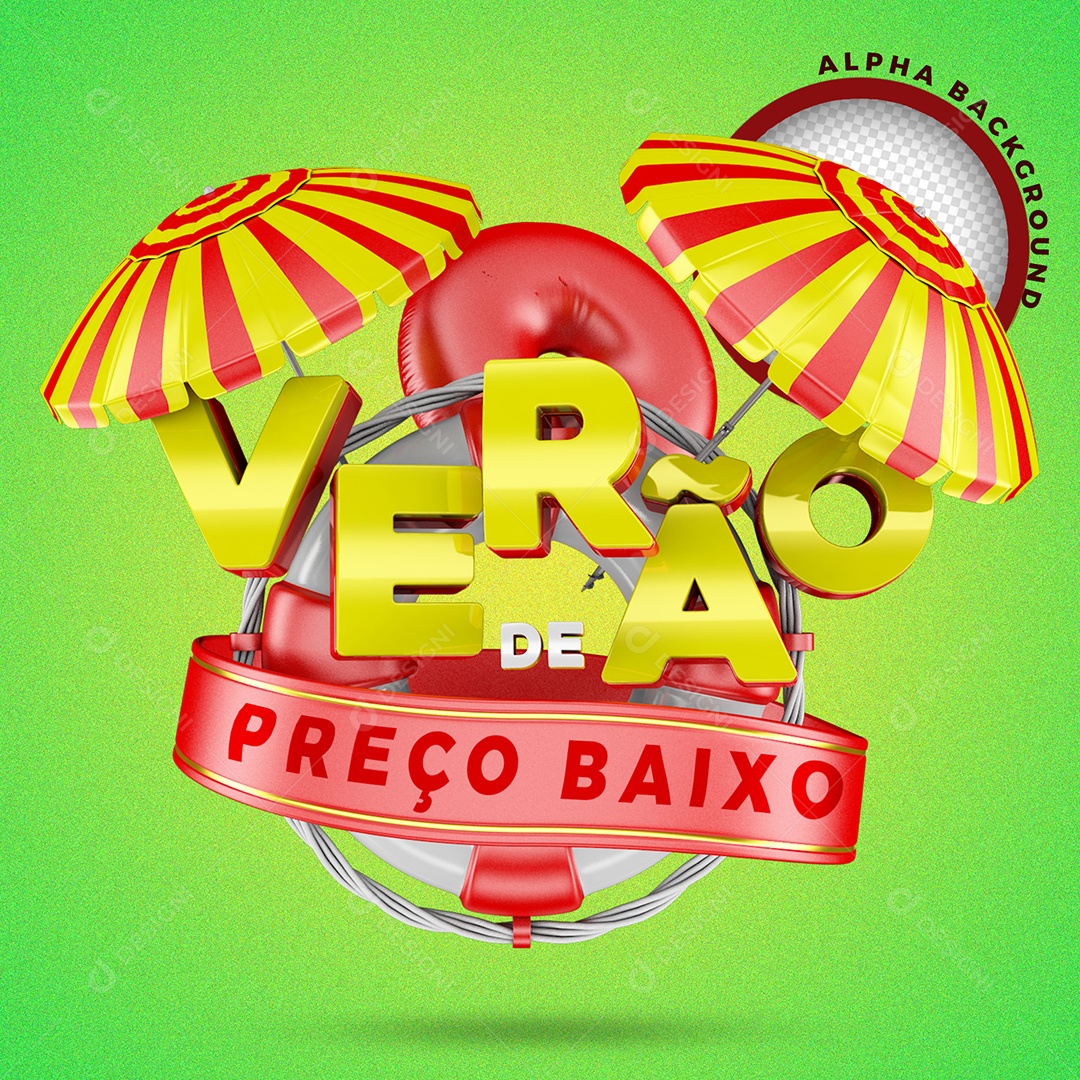 Selo 3D Para Composição Verão de Preço Baixo PSD