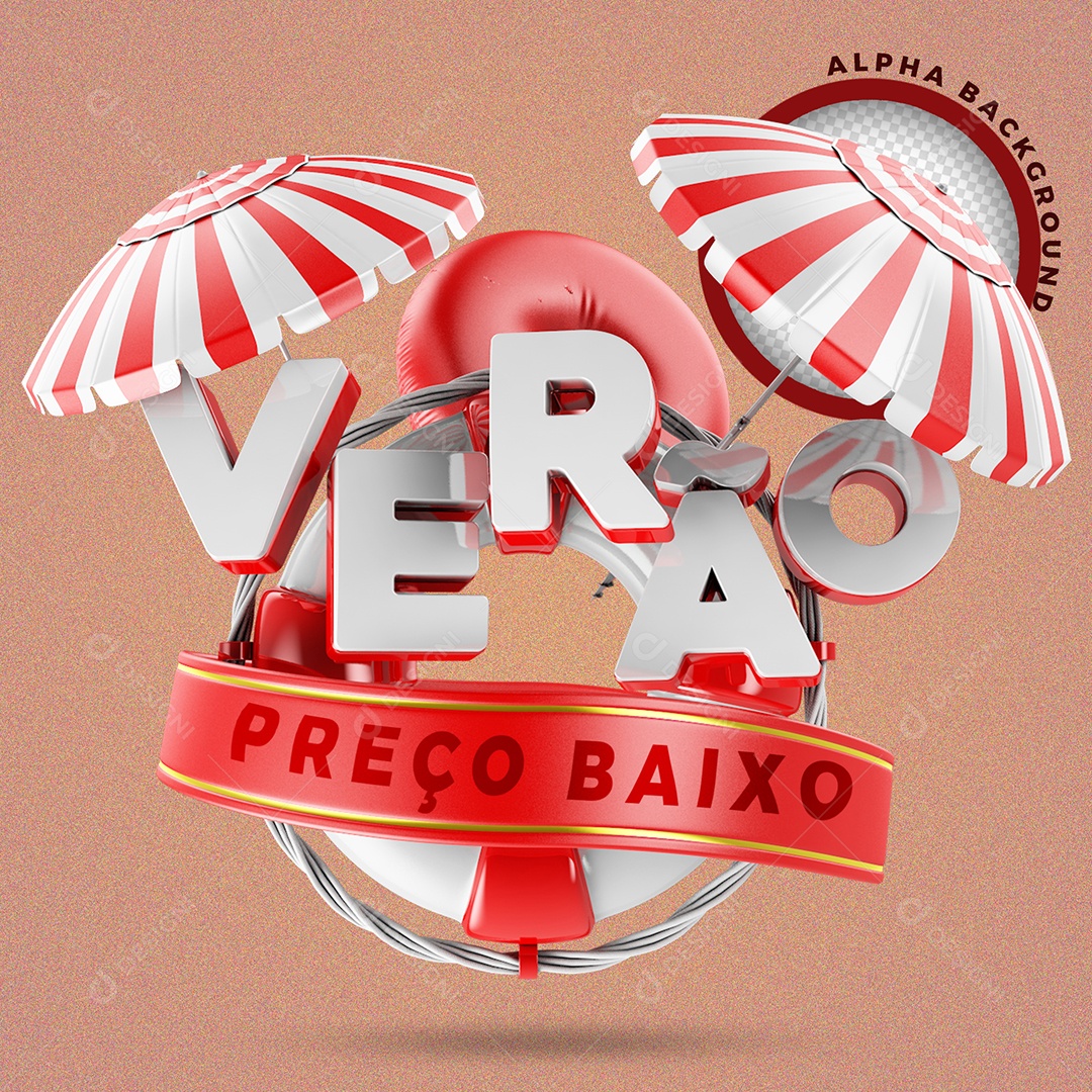 Selo 3D Para Composição Verão de Preço Baixo PSD