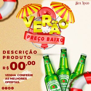 Verão de Preço Baixo Venha Conferir Social Media PSD Editável