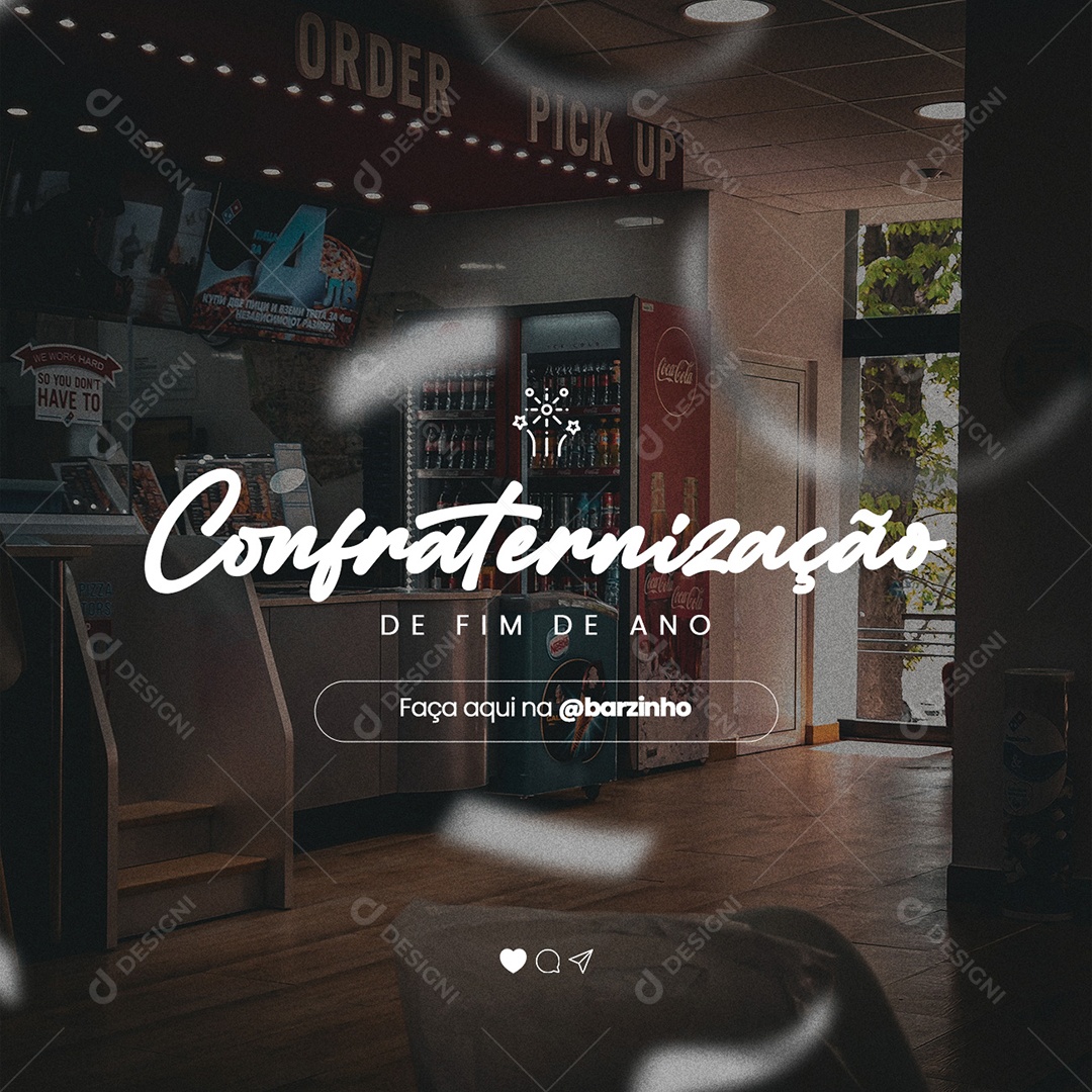 Confraternização de Fim de Ano Faça Aqui Barzinho Social Media PSD Editável