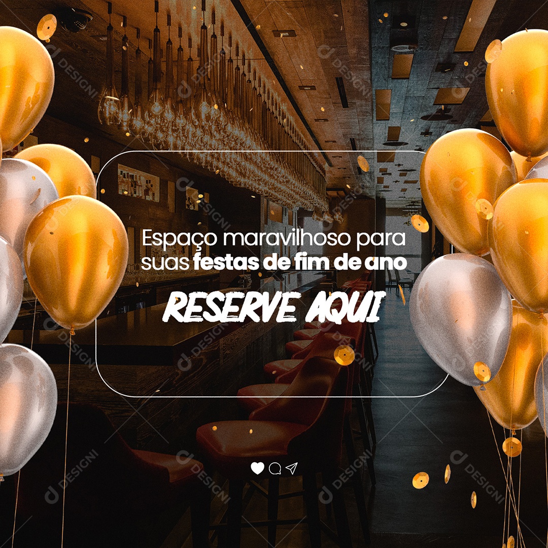 Espaço Maravilhoso para Suas Festas de Fim de Ano Confraternização Social Media PSD Editável