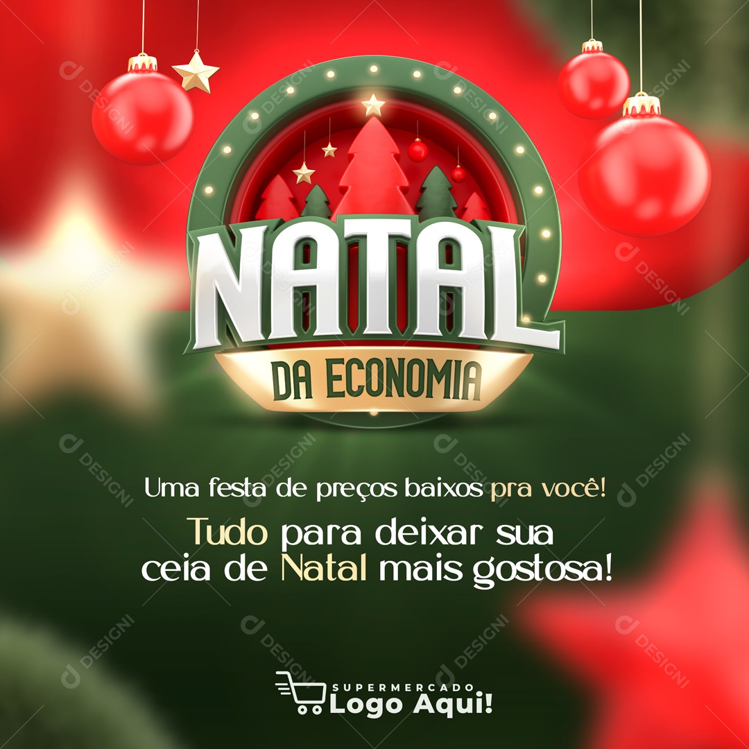 Natal da Economia Uma Festa de Preços Baixos Pra Você Tudo Pra Deixar Sua Ceia de Natal Mais Gostosa Social Media PSD Editável