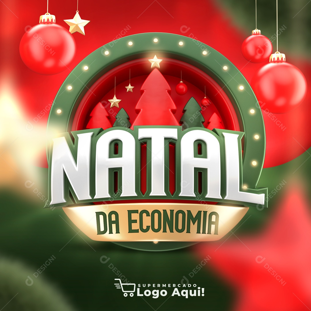 Selo 3D Para Composição Natal da Economia PSD