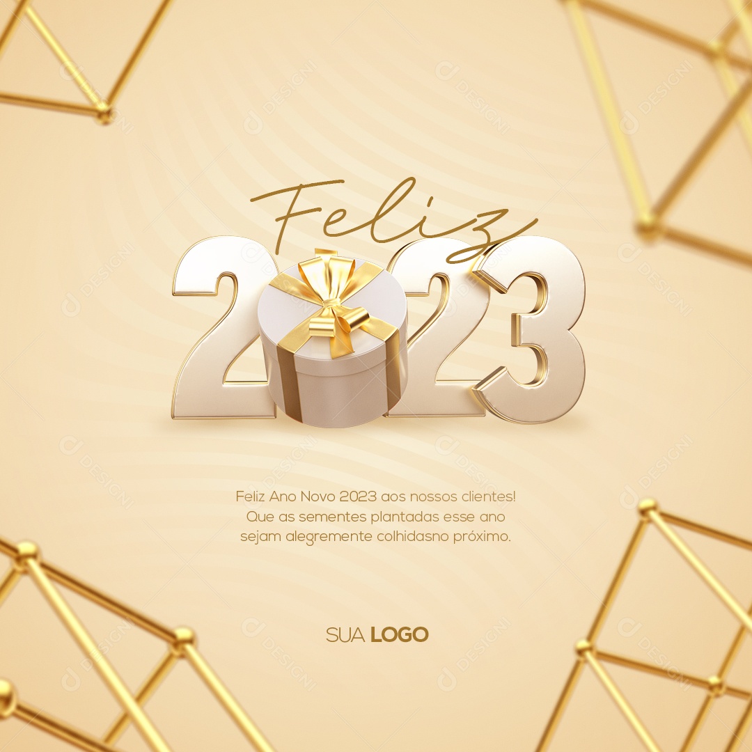 Feliz Ano Novo 2023 Social Media PSD Editável