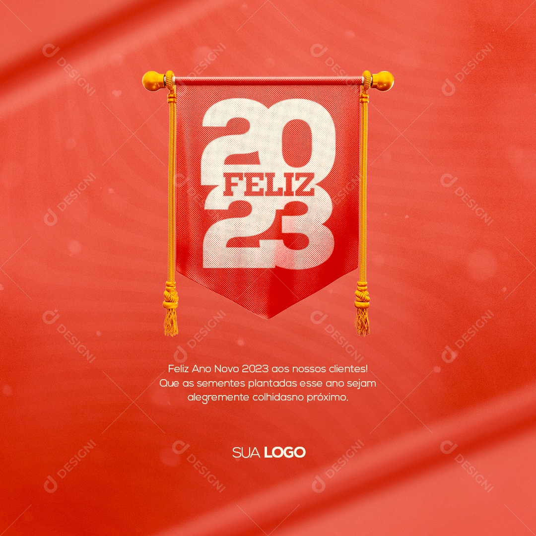 Feliz Ano Novo 2023 aos Nosso Clientes! Social Media PSD Editável
