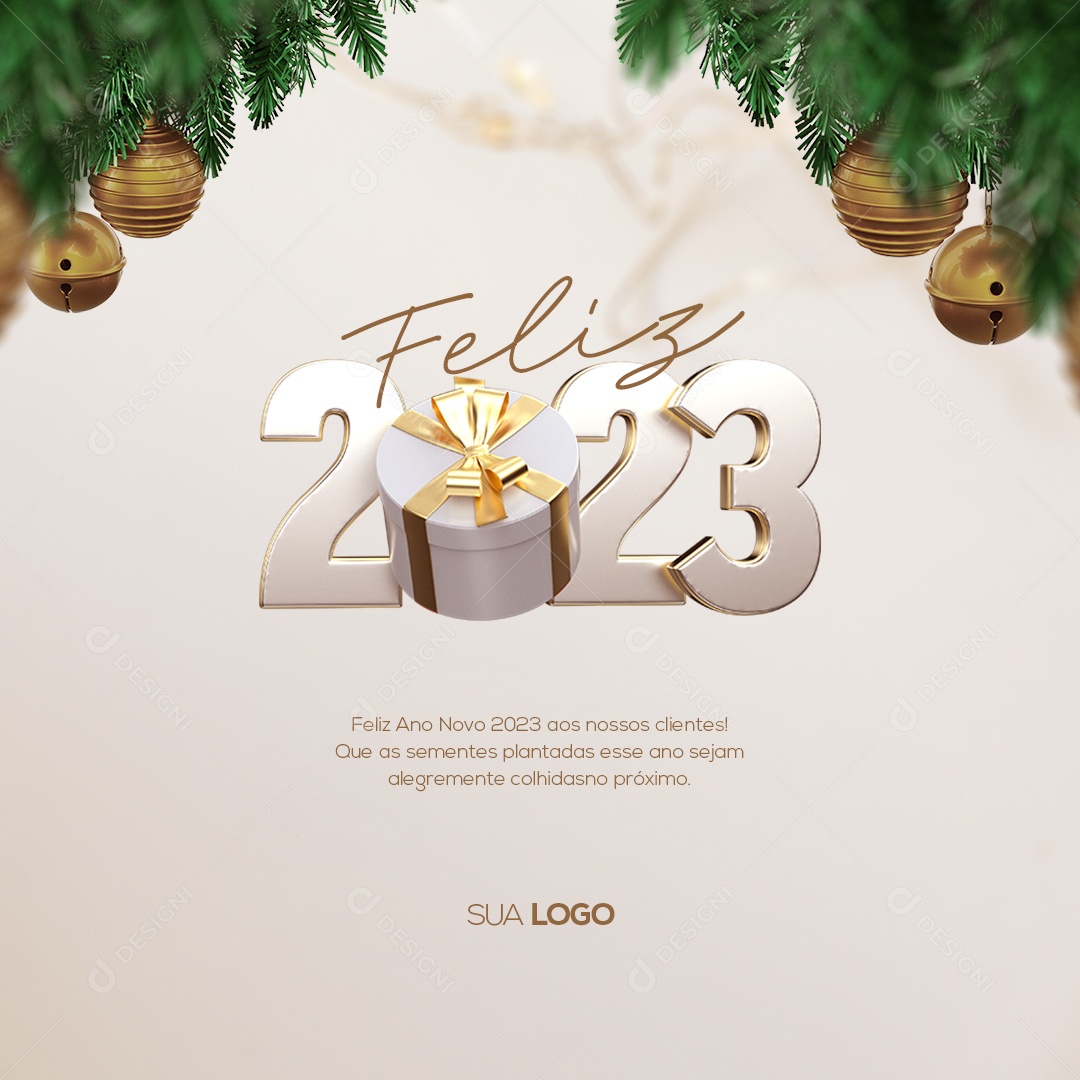 Feliz Ano Novo 2023 Social Media PSD Editável