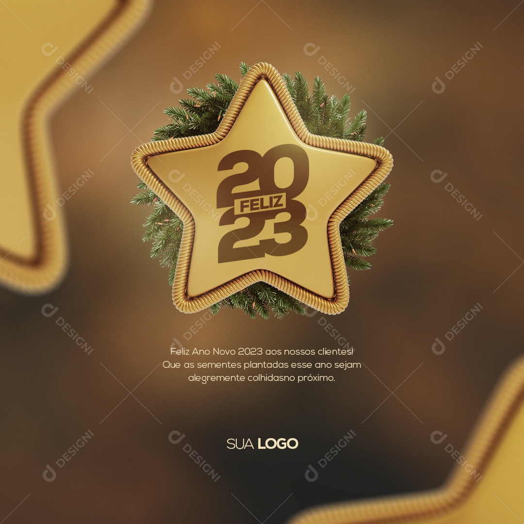 Feliz Ano Novo 2023 aos Nosso Clientes! Social Media PSD Editável