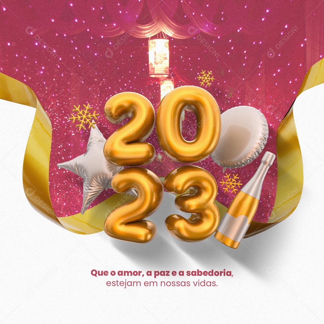 Happy New Year 2023 Social Media Editable PSD