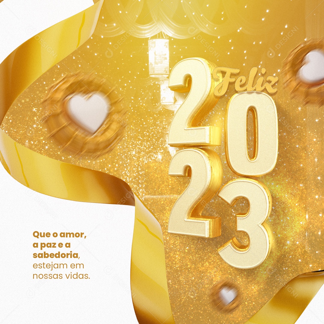 Que o Amor, a Paz e a Sabedoria, Estejam em Nossas Vidas Feliz Ano Social Media PSD Editável