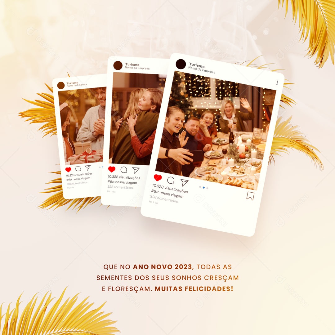 Que No Ano Ano Novo 2023, Todas as Sementes dos Seus Sonhos Cresçam Social Media PSD Editável