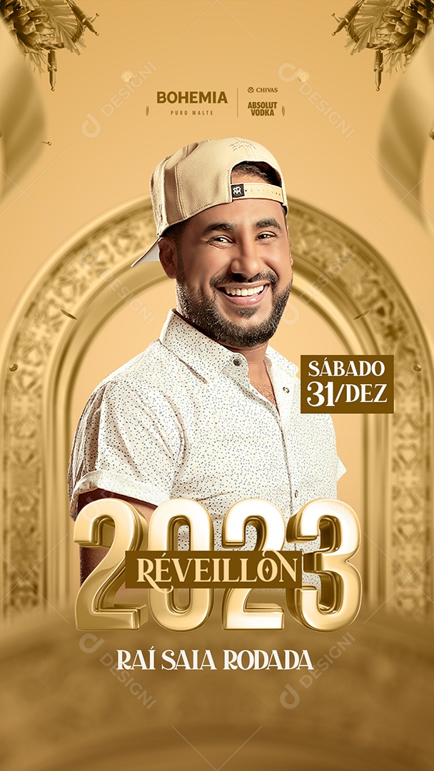 Flyer Réveilion Raí Saia Rodada Story Social Media PSD Editável