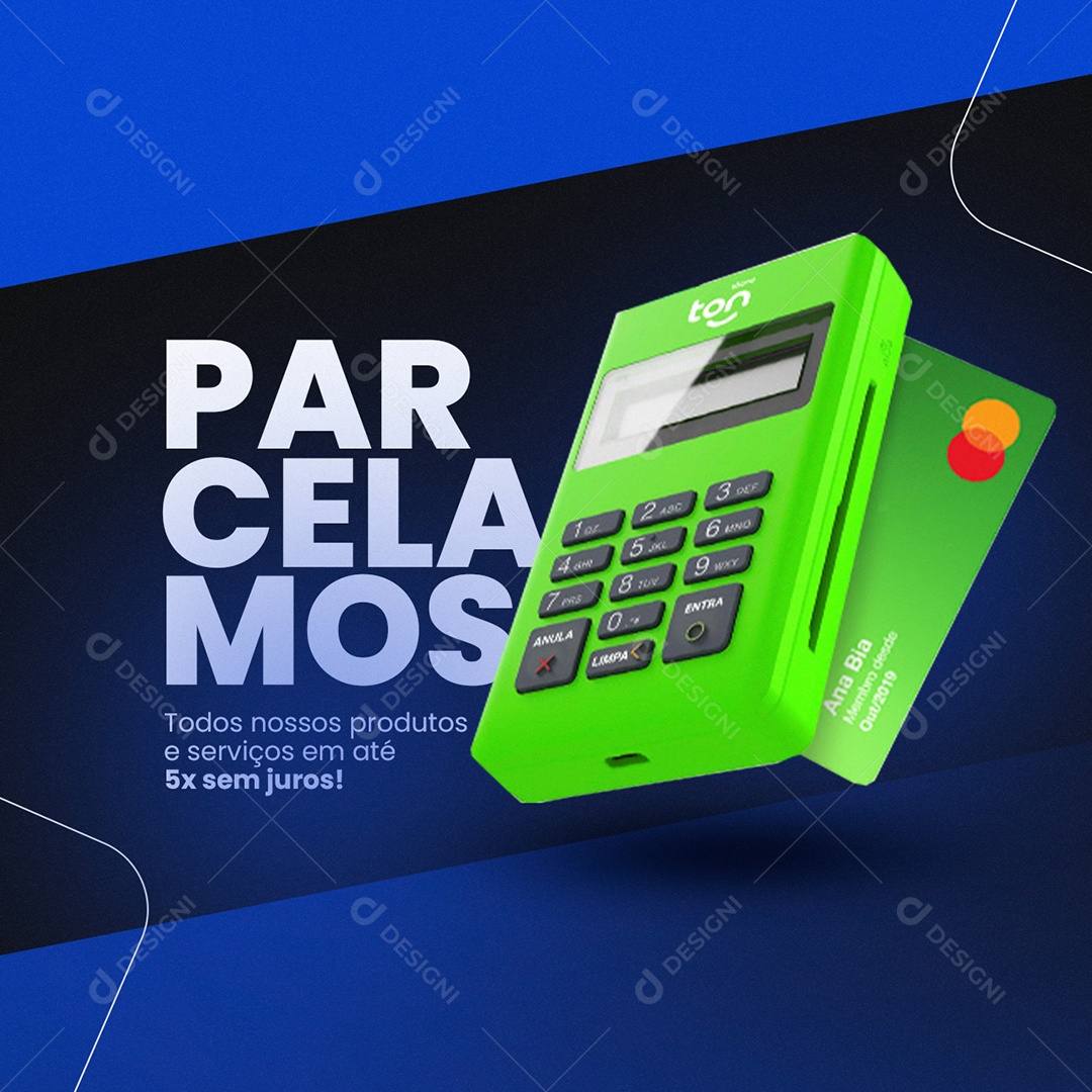 Parcelamos em Até 5x sem Juros Manutenção de Computadores Social Media PSD Editável