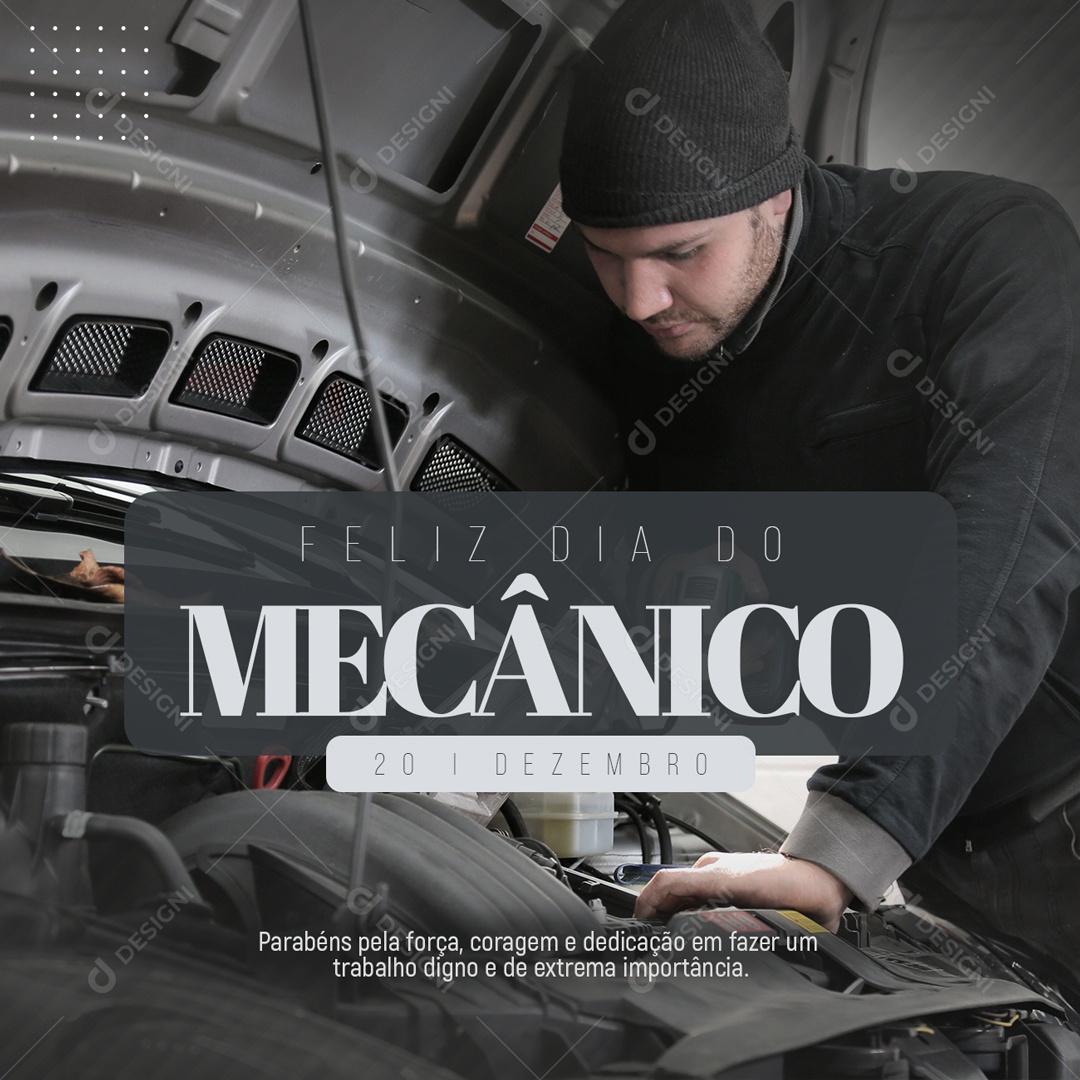 Social Media Feliz Dia do Mecânico PSD Editável