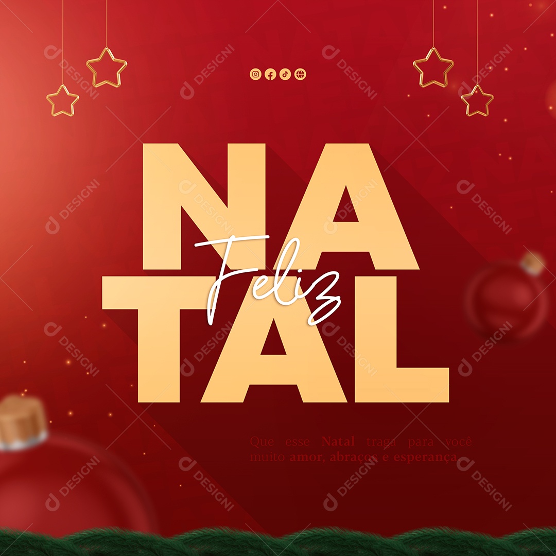 Desejamos à Todos um Feliz Natal Social Media PSD Editável