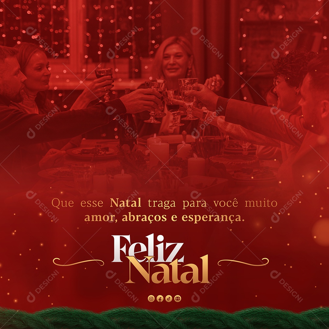 Que esse Natal Traga para Você muito Amor Feliz Natal Social Media PSD Editável