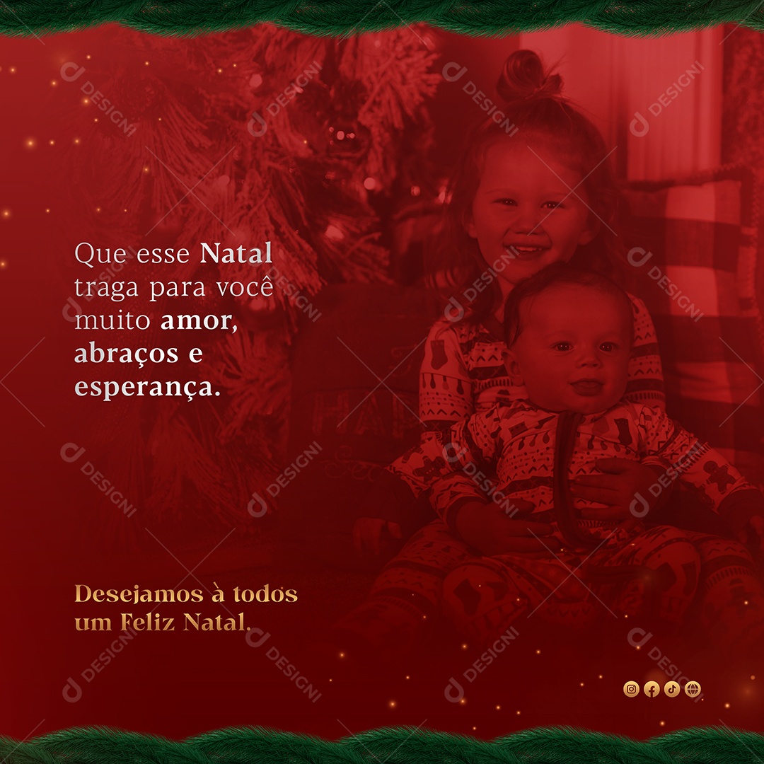 Que esse Natal Traga para Você muito Amor Feliz Natal Social Media PSD Editável