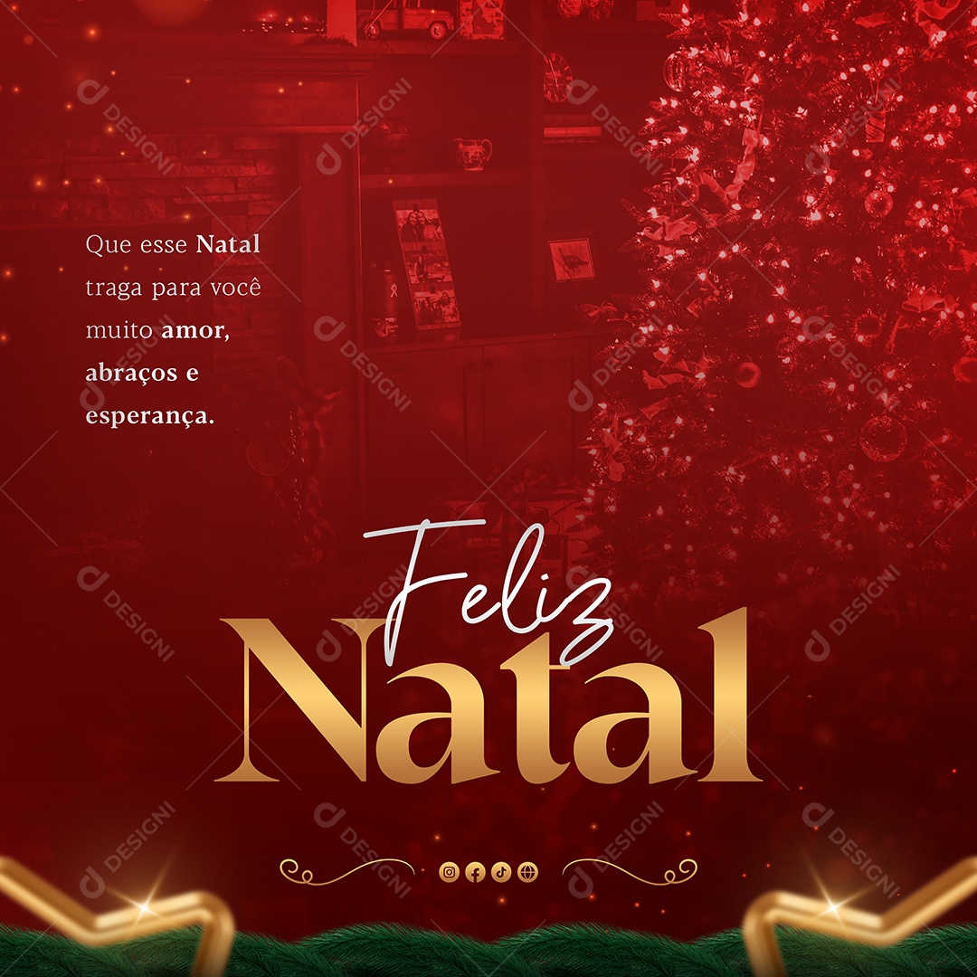 Que esse Natal Traga para Você muito Amor Feliz Natal Social Media PSD Editável