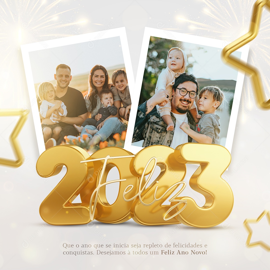 Que o Ano que se Inicia Seja Repleto de Felicidades e Conquistas Feliz 2023 Social PSD Editável